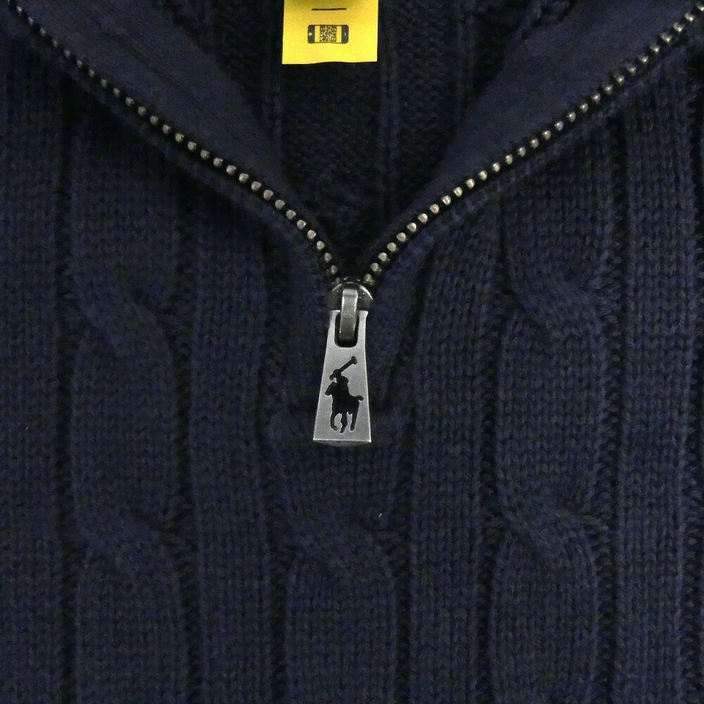 ポロ ラルフローレン ボーイズ ケーブル ニット セーター クオーター ジップ 323868894 150 160 170 ネイビー 紺 POLO RALHLAUREN ポロラルフローレン ラルフ