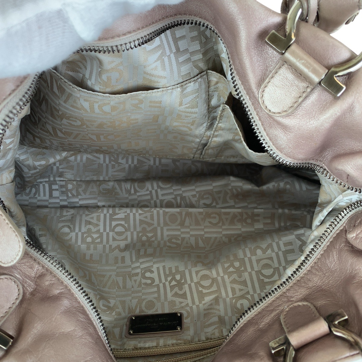 ガンチーニ ピンク シルバー金具 レザー トートバッグ ショルダーバッグ レディース 504925