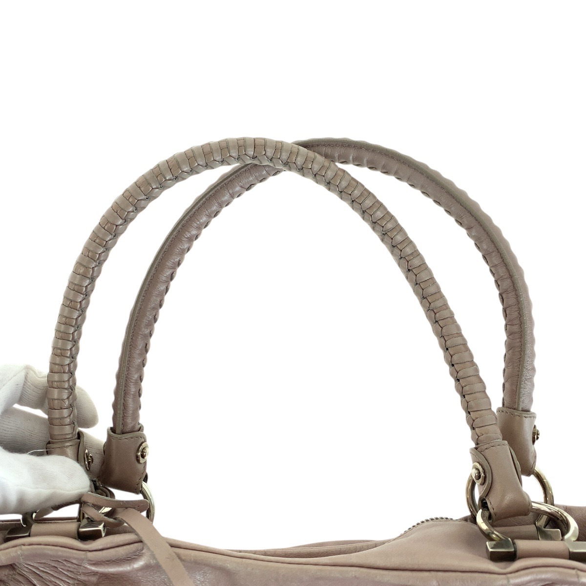 ガンチーニ ピンク シルバー金具 レザー トートバッグ ショルダーバッグ レディース 504925