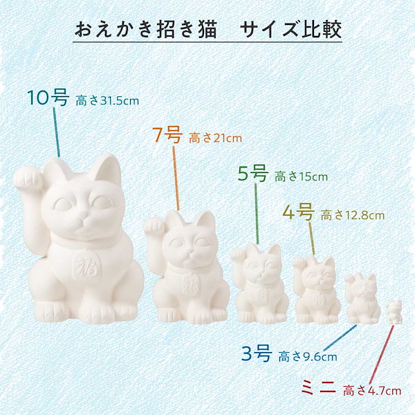 Qoo10] 瀬戸焼 おえかき招き猫 ミニ：高さ4.7