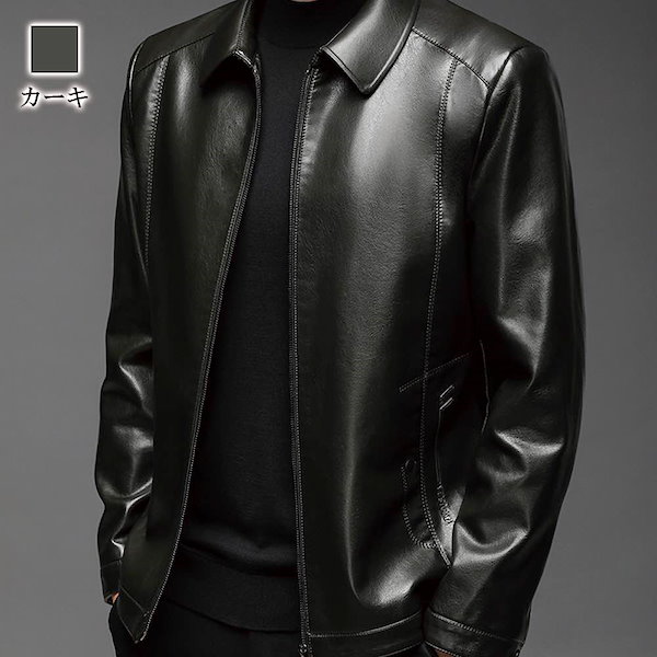 ♠【リプレイ】✨美品　ライダースジャケット　イケてる　付属牛革　ブラック/黒　M Qoo10] ライダースジャケット メンズ シンプルレ