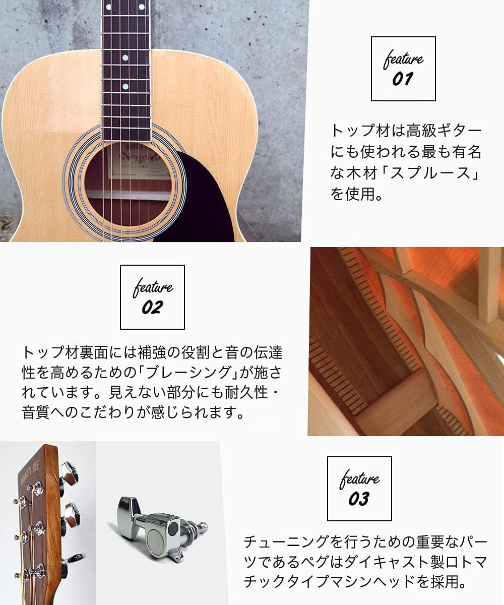 HONEY BEE ハニービー アコースティックギター フォークギタータイプ F-15/MH HONEY BEE ハニービー アコースティックギター フォークギタータイプ F-15/MH