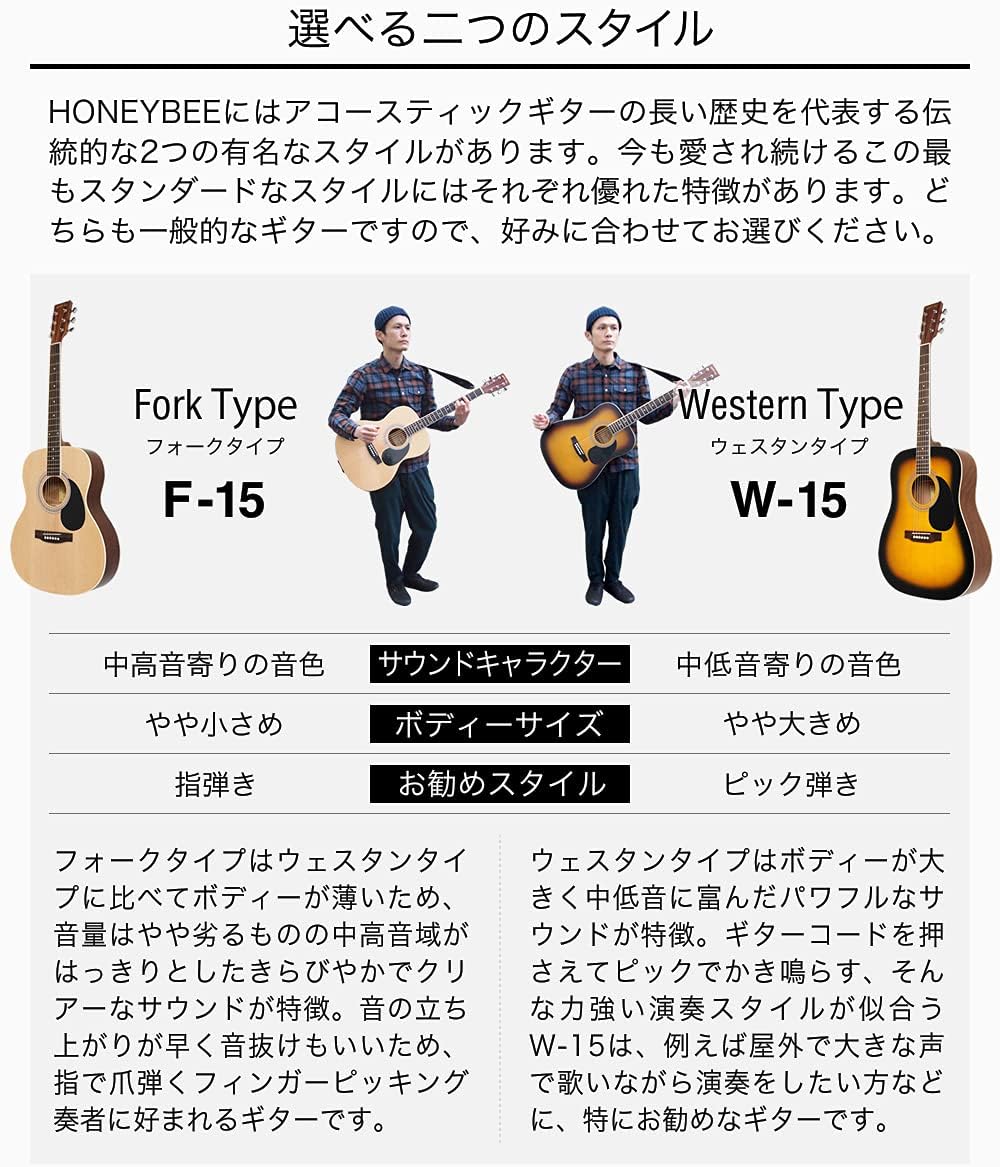 HONEY BEE ハニービー アコースティックギター フォークギタータイプ F-15/MH HONEY BEE ハニービー アコースティックギター フォークギタータイプ F-15/MH