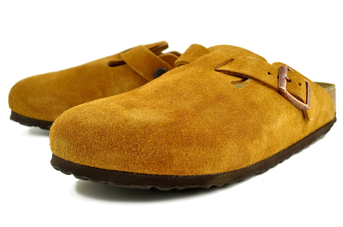 ボストン BS ミンク ブラウン スエードレザー レギュラーフィット ミュール サンダル クロッグ 1027110