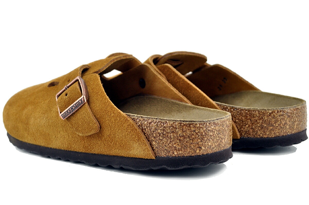 ボストン BS ミンク ブラウン スエードレザー レギュラーフィット ミュール サンダル クロッグ 1027110