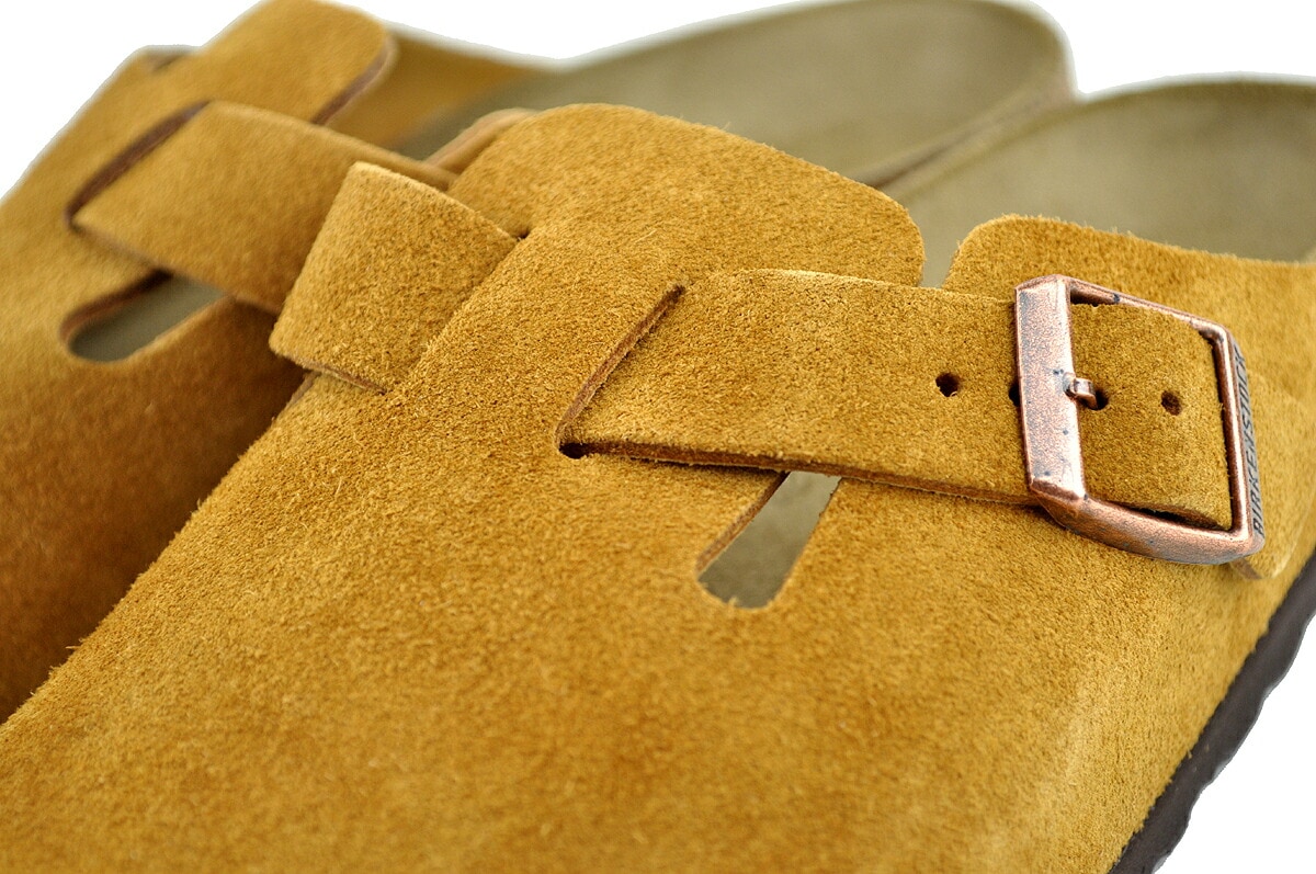 ボストン BS ミンク ブラウン スエードレザー レギュラーフィット ミュール サンダル クロッグ 1027110