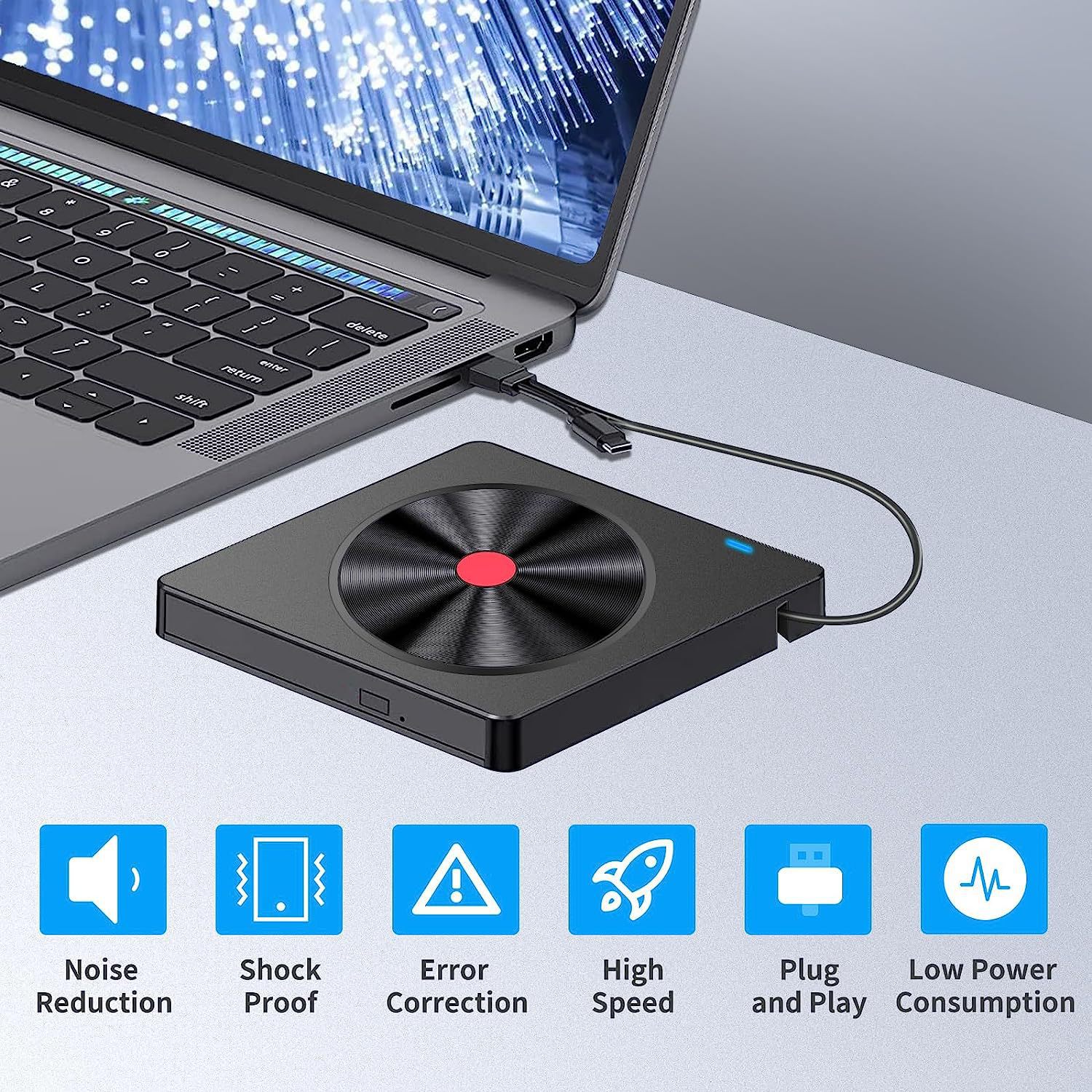 cdプレーヤー 5-in-1 多機能外付け光学ドライブ トップ Cd バーナー Dvd-rw プレーヤー読み取り可能メモリ カード