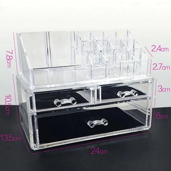 Qoo10] メイクボックス クリア 収納 ケース 化