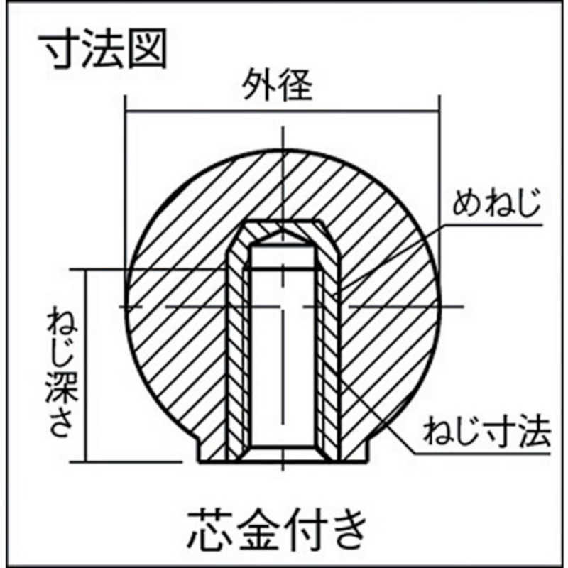 トラスコ中山　樹脂製握り玉 金具付赤 32XM10mm　TPC3210R (1箱20個)
