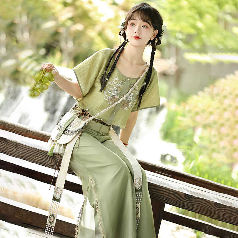 正規品花間遊新韓国cos要素半袖上着宋ズボン少女夏 正規品花間遊新韓国cos要素半袖上着宋ズボン少女夏