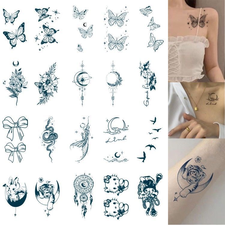 ハーバルジュース ソン カン パク ジェオン ネック バタフライ タトゥー ステッカー パク ジェオンが反映されないのはわかっていますが長持ちします