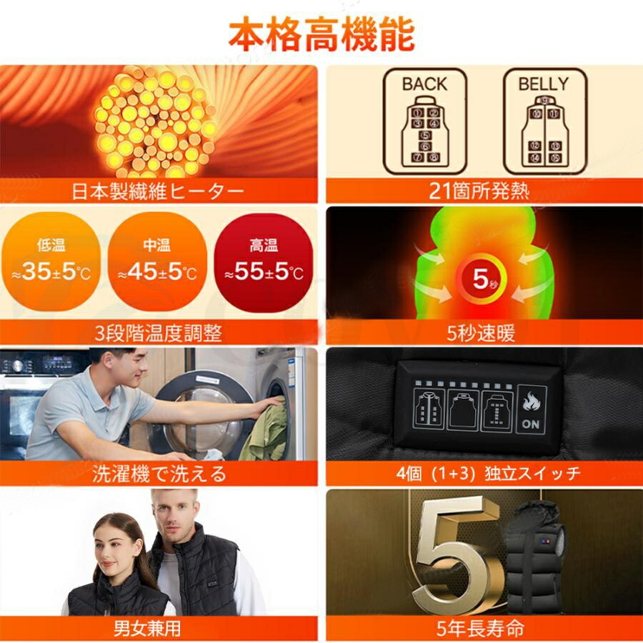 「赤字販売 *即納」電熱ベスト 21箇条発熱 ヒーターベスト モバイルバッテリー付き パネルヒーター 20000mAhバッテリー 加熱ベスト 電熱ジャケット ベスト 中綿 3段階調温 前後独立調温 速 「赤字販売 *即納」電熱ベスト 21箇条発熱 ヒーターベスト モバイルバッテリー付き パネルヒーター 20000mAhバッテリー 加熱ベスト 電熱ジャケット ベスト 中綿 3段階調温 前後独立調温 速