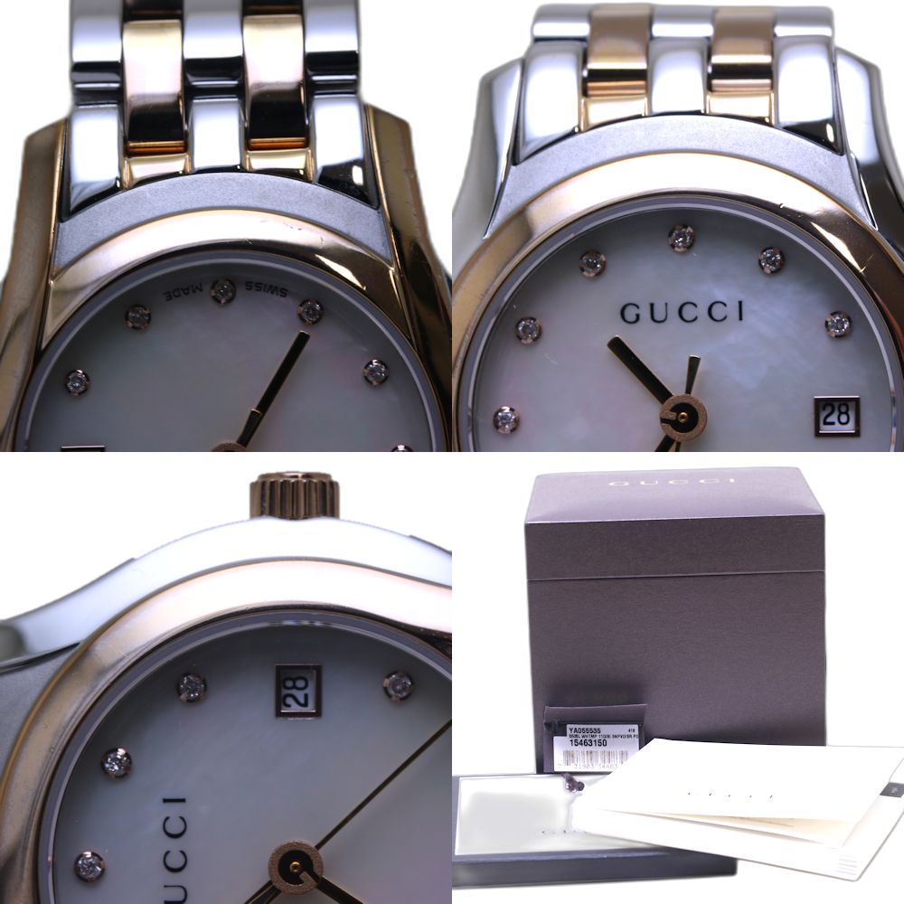 GUCCIGクラス 11Pダイヤモンド YA055535 5500L【電池交換済