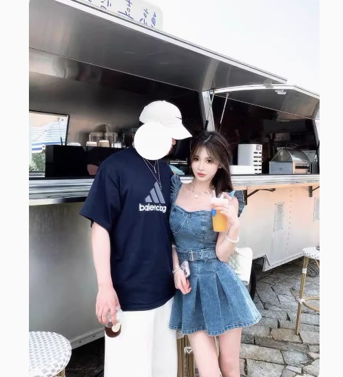 ワンピース レディース ミニ 膝上 袖なし ノースリーブ フリル袖 スクエアネック 襟なし タイト スリム 細身 Aライン タックプリーツ ウエストマーク ハイウエスト デニム ブルーデニム かわいい