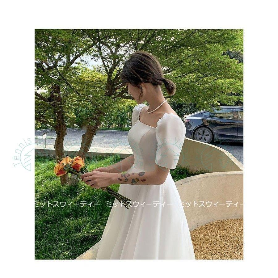 ウェディングドレス aラインドレス ウエディングドレス チュール 二次会 花嫁 パーティードレス 披