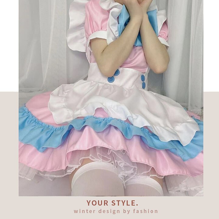 ダーク系新色追加 ロリータ ワンピース 可愛いメイド服 学園祭 文化祭 イベント コスプレ二次元