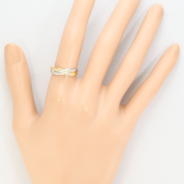 PT900 プラチナ K18YG リング 指輪 11号 ダイヤ 0.25 ジュエリー 中古 PT900 プラチナ K18YG リング 指輪 11号 ダイヤ 0.25 ジュエリー 中古