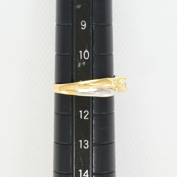 PT900 プラチナ K18YG リング 指輪 11号 ダイヤ 0.25 ジュエリー 中古 PT900 プラチナ K18YG リング 指輪 11号 ダイヤ 0.25 ジュエリー 中古