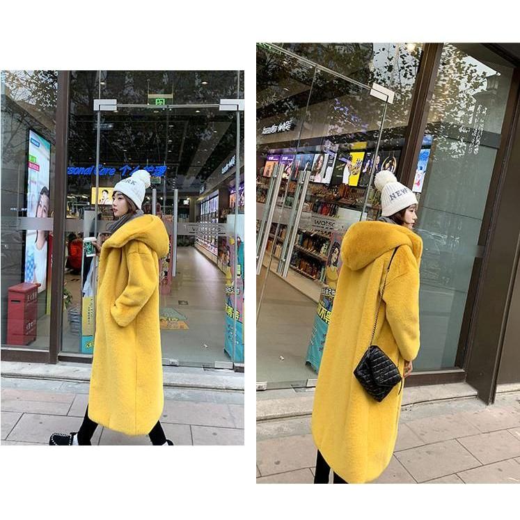 ボリュームファーコート　フェイクファーもふもふ暖かいボリュームファーコートフェイクファー秋冬服カジュアル　暖かいフェイクファーレディース　フード付