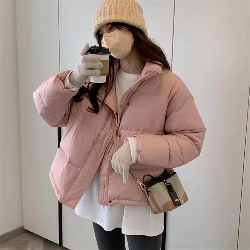 ダウンジャケット レディース 冬服 立ち襟 ジップアップ 無地 秋冬 ダウンコート 暖かい 保温 防寒 羽織り 軽量 キルティングダウン
