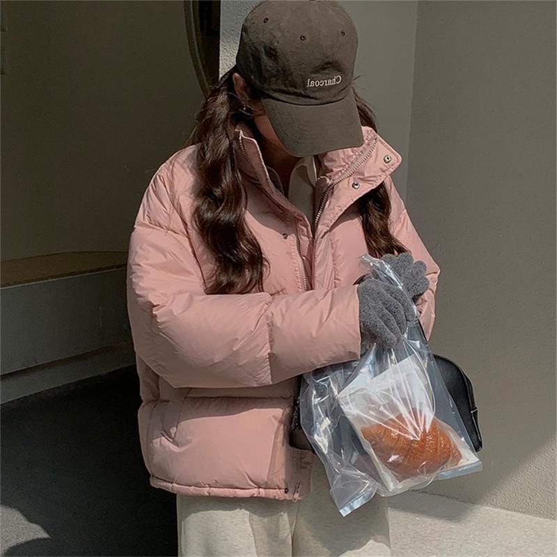 ダウンジャケット レディース 冬服 立ち襟 ジップアップ 無地 秋冬 ダウンコート 暖かい 保温 防寒 羽織り 軽量 キルティングダウン
