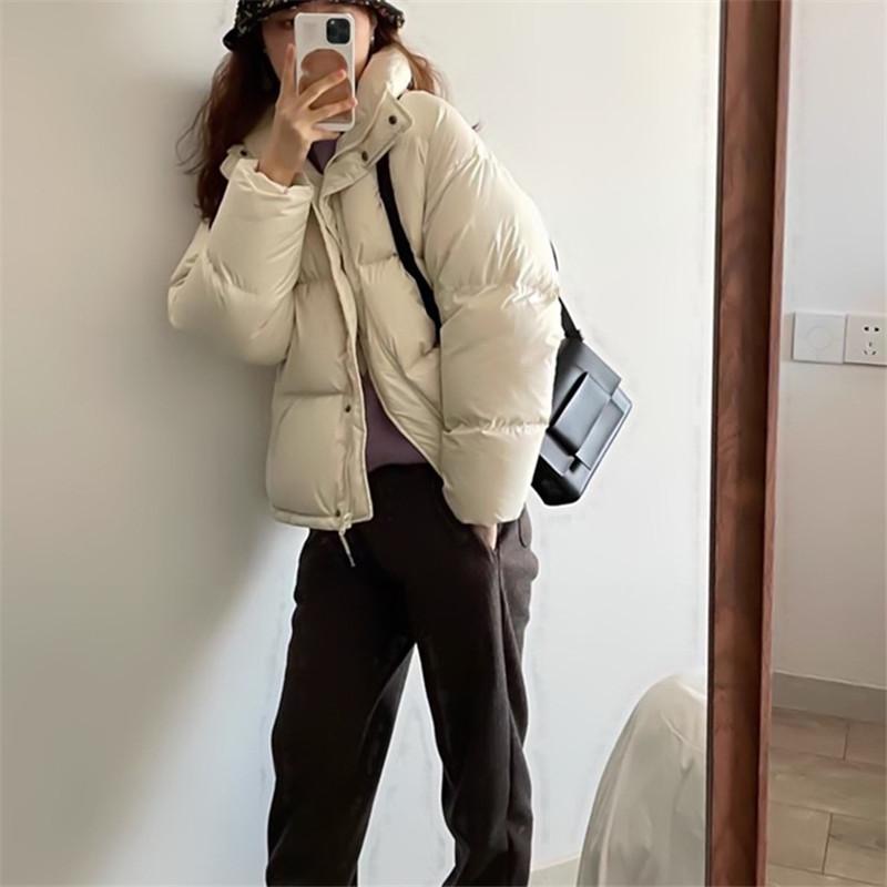 ダウンジャケット レディース 冬服 立ち襟 ジップアップ 無地 秋冬 ダウンコート 暖かい 保温 防寒 羽織り 軽量 キルティングダウン