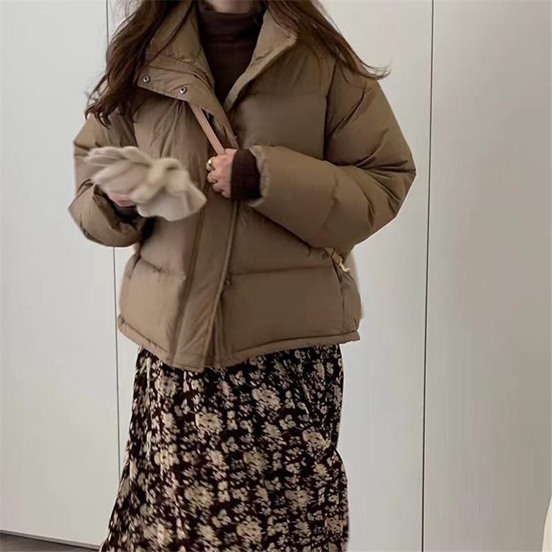 ダウンジャケット レディース 冬服 立ち襟 ジップアップ 無地 秋冬 ダウンコート 暖かい 保温 防寒 羽織り 軽量 キルティングダウン