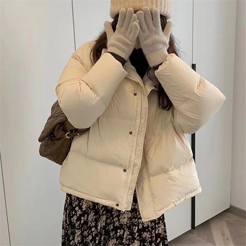 ダウンジャケット レディース 冬服 立ち襟 ジップアップ 無地 秋冬 ダウンコート 暖かい 保温 防寒 羽織り 軽量 キルティングダウン