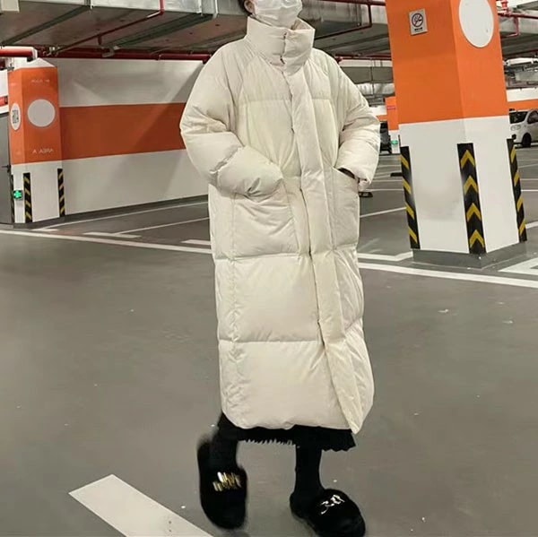 ダウンコート 50％ダウン ベンチコート ロングダウンコート 超ロング 暖かい レディース 黒 スタンドカラー ロング丈 ダブルファスナー アウター 柔らかい 防寒性 冬服 防寒着 あったか ブラック