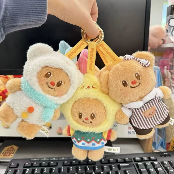 Butterbear ぬいぐるみ シュシュ 着せ替え キーホルダー 正規品 バターベア butterbear バッグチャーム ぬいぐるみ