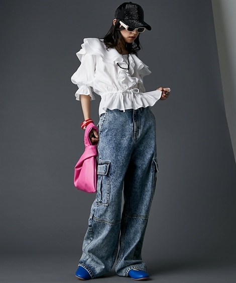 シャツ・ブラウス フリルブラウス 大きいサイズ有 GEVS.