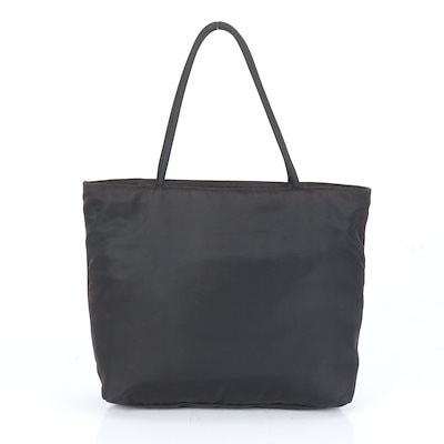 【美品】PRADAチェーン ショルダー トート バッグ ギャランティカード付 PRADA レザー ロゴ型押し チェーン ハンドバッグ ブラック y2k