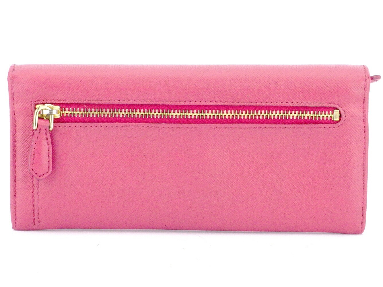 長財布 ファスナー付き 財布 リボン ピンク ゴールド 中古