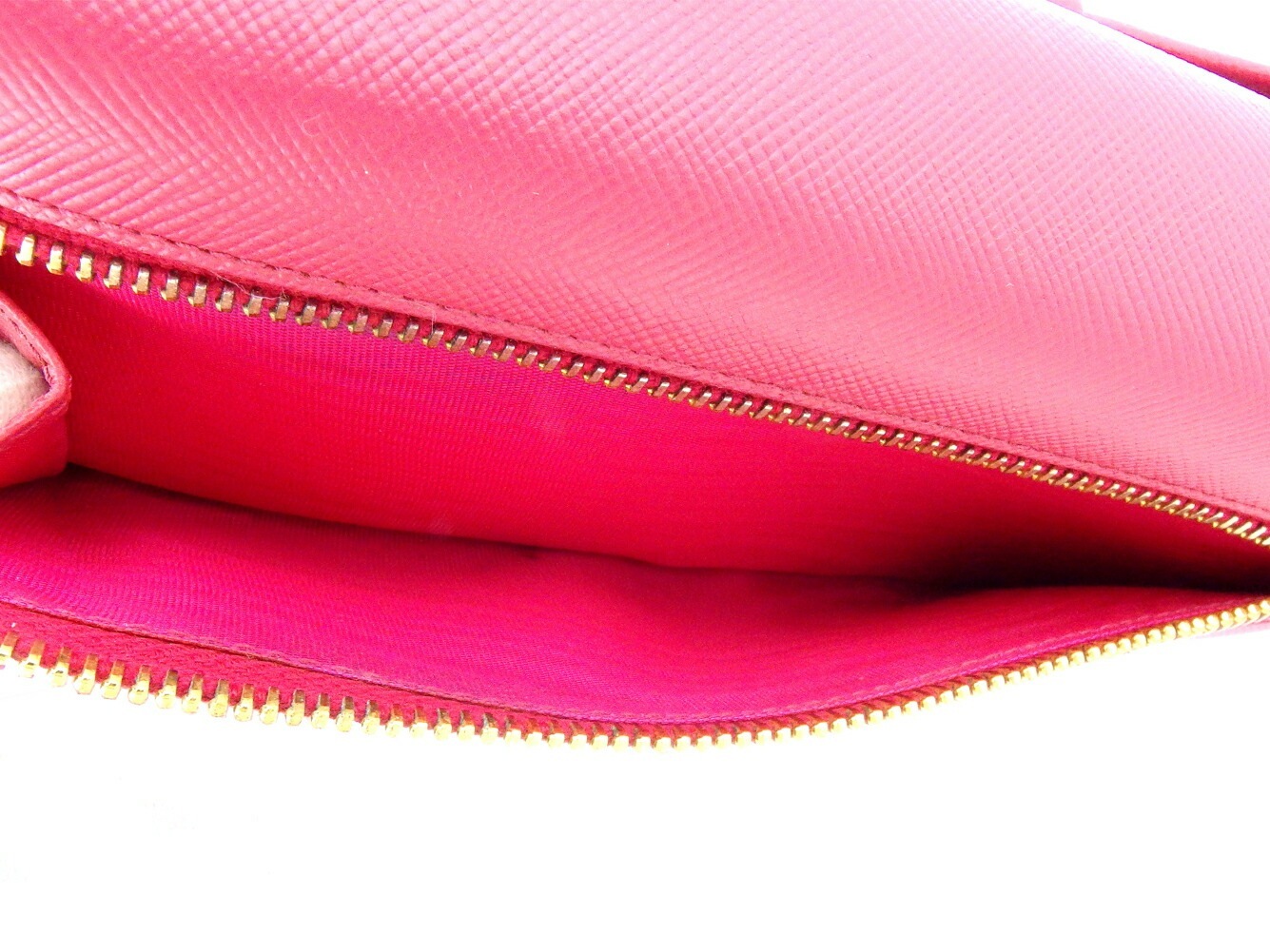 長財布 ファスナー付き 財布 リボン ピンク ゴールド 中古