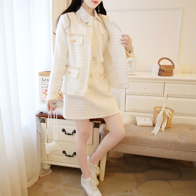 セットアップ レディース スカート フォーマル 長袖 ショート丈 ツイード シンプル おしゃれ フェ セットアップ レディース スカート フォーマル 長袖 ショート丈 ツイード シンプル おしゃれ フェ