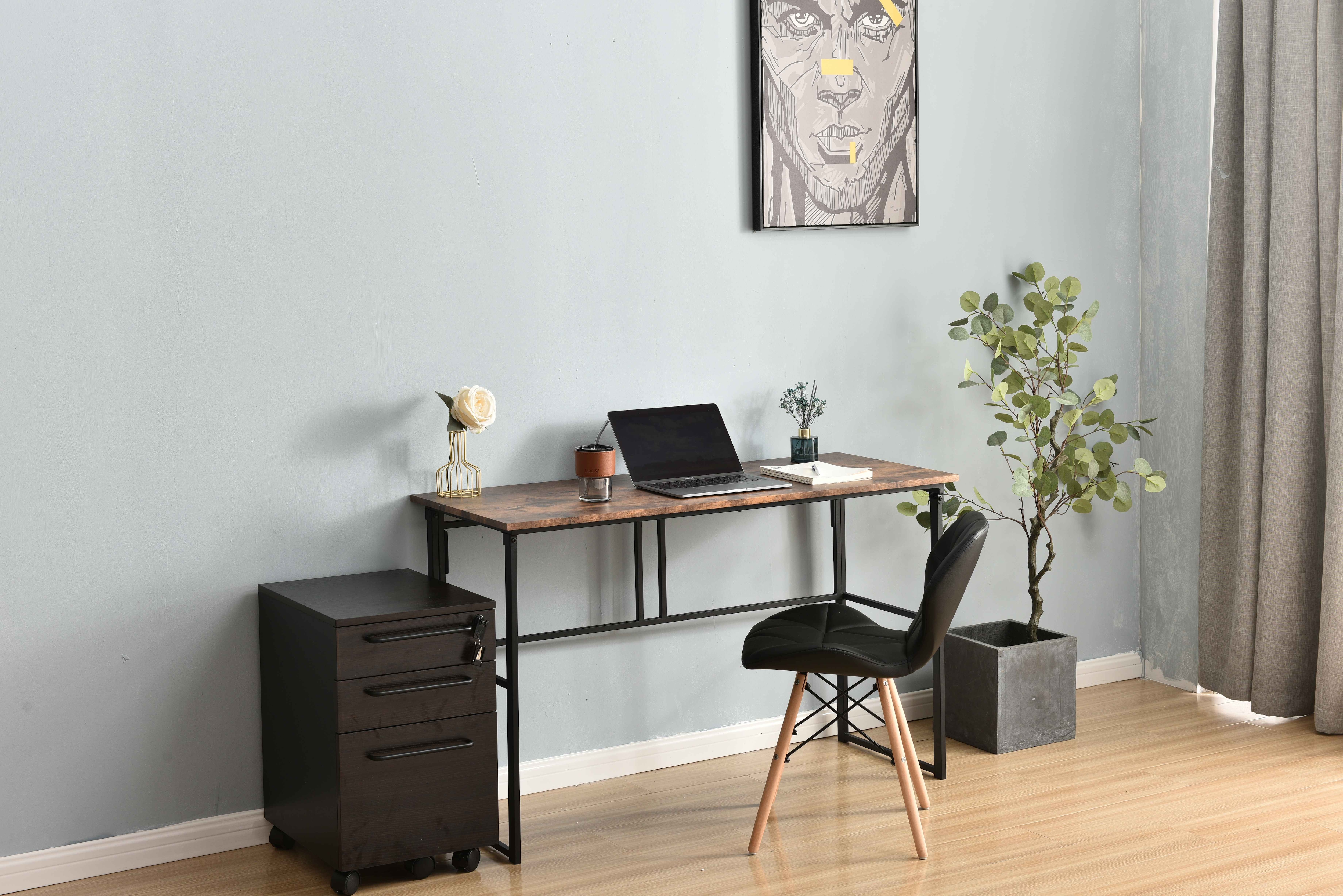 【国内発送,送料無料】パソコンデスク シンプルワークデスク ゲーミングテーブル 幅120cm PCデスク 学習机 勉強机 折りたたみ 完成品 木製 しっかりした構造 おしゃれ