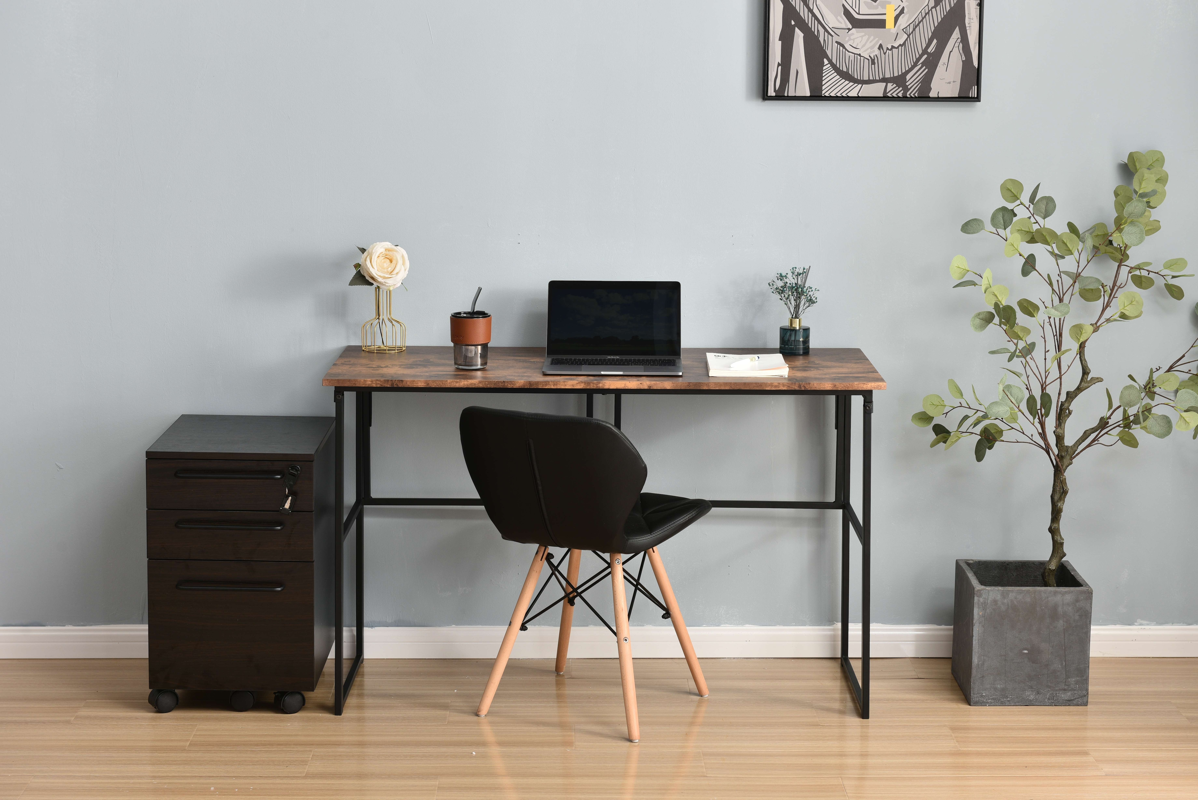 【国内発送,送料無料】パソコンデスク シンプルワークデスク ゲーミングテーブル 幅120cm PCデスク 学習机 勉強机 折りたたみ 完成品 木製 しっかりした構造 おしゃれ