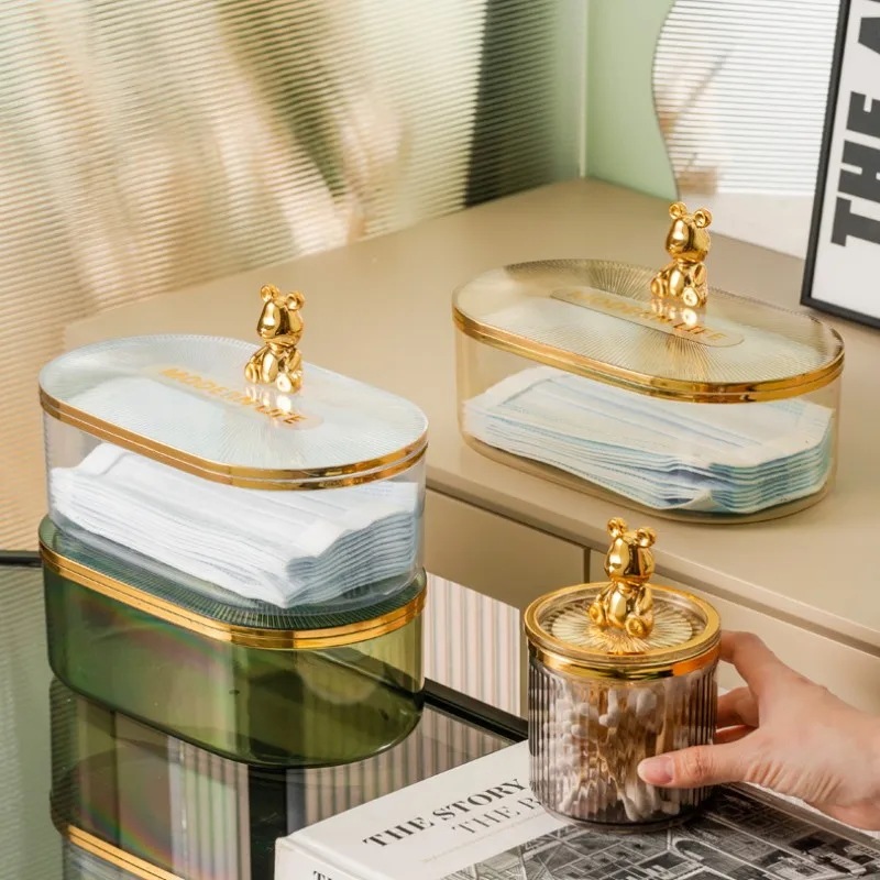 ゴールドベアアクリルコットンパッド,コスメティックスワブ用収納ボックス,マスク,スキーグラスオーガナイザー,ラグジュアリー ゴールドベアアクリルコットンパッド,コスメティックスワブ用収納ボックス,マスク,スキーグラスオーガナイザー,ラグジュアリー