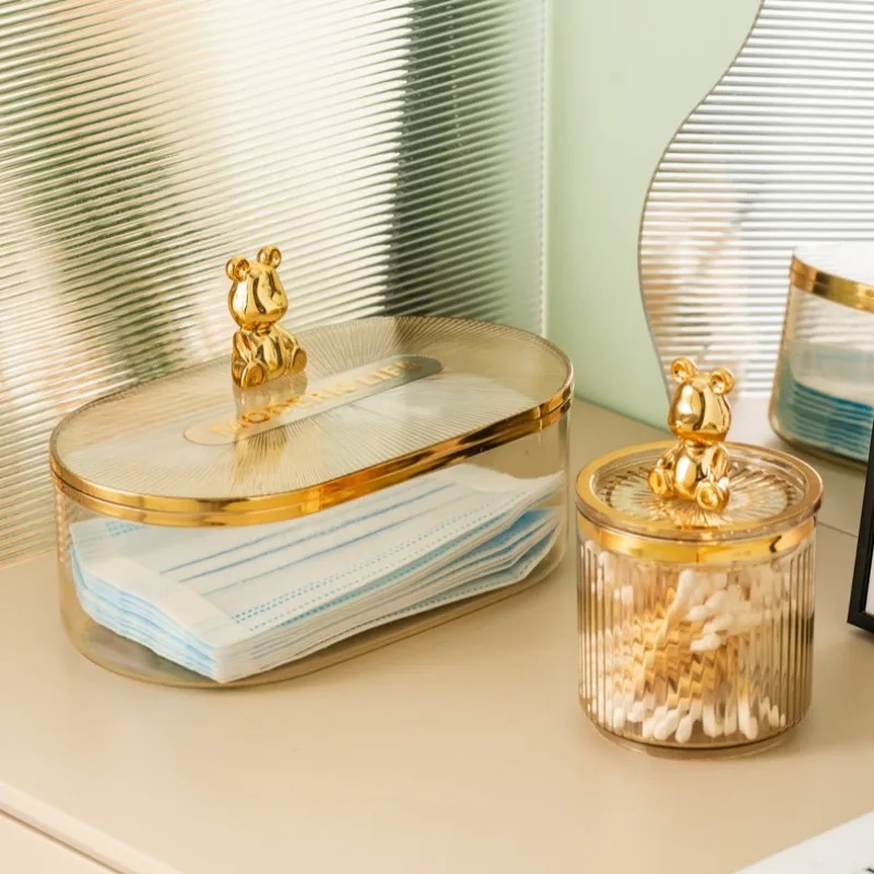 ゴールドベアアクリルコットンパッド,コスメティックスワブ用収納ボックス,マスク,スキーグラスオーガナイザー,ラグジュアリー ゴールドベアアクリルコットンパッド,コスメティックスワブ用収納ボックス,マスク,スキーグラスオーガナイザー,ラグジュアリー
