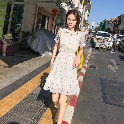 雪紡の減齢のフランスのワンピース春夏の女性の味の短いスカートのins超仙はや1 Qoo10] 女装雪纺のワンピース秋装仙女スカート春秋 : レディース服
