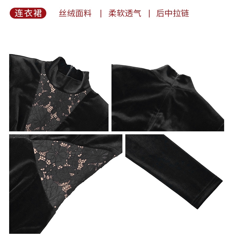 【JY.上品】 2025春新品 レースドッキング マーメイド ベルベット 大人 ワンピース ドレス パーティー キャバ 大人 同窓会 披露宴 卒業式 結婚式 演奏会 ウェディング 二次会 メガ割