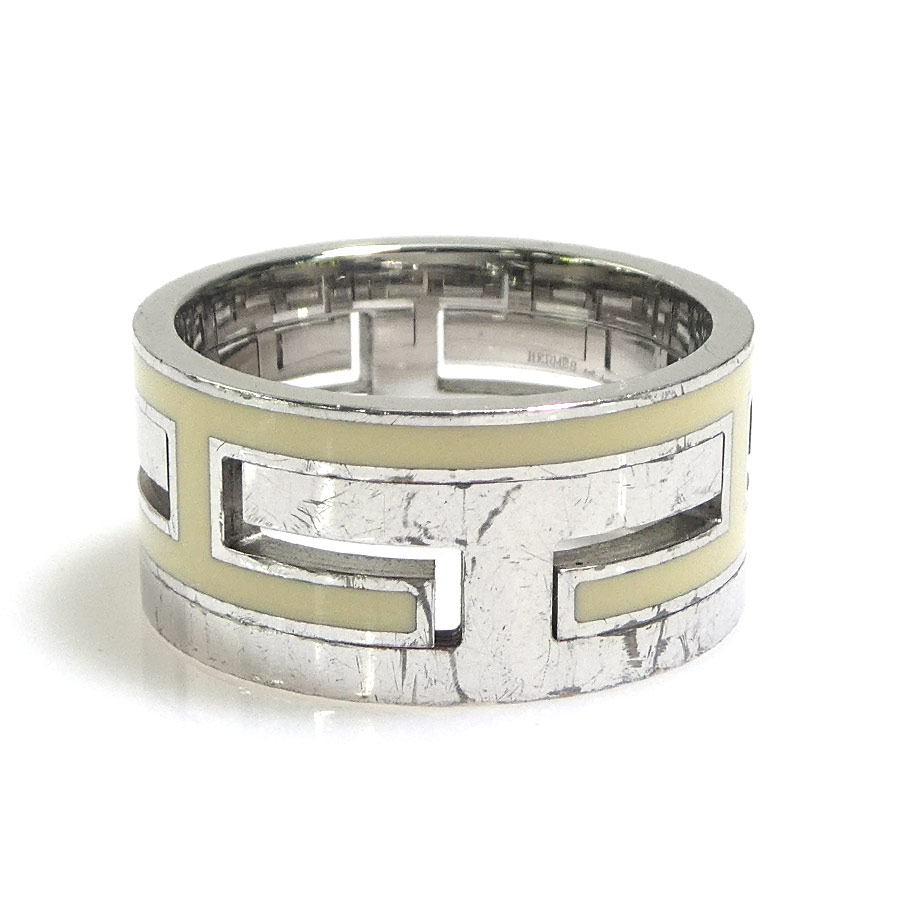 エルメス HERMES リング・指輪 ムーブアッシュ シルバー925/エナメル シルバー/オフホワイト レディース 13.5号 e59129a エルメス HERMES リング・指輪 ムーブアッシュ シルバー925/エナメル シルバー/オフホワイト レディース 13.5号 e59129a