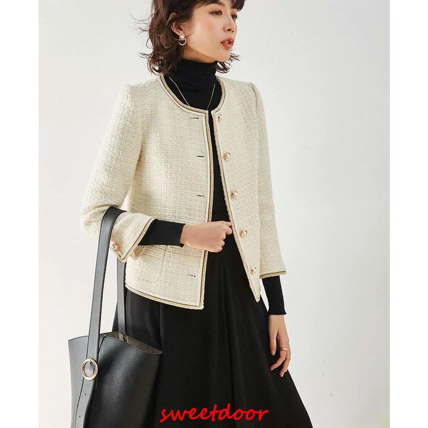 高品質S M Lツイエロードノーカラー 七五三 お宮参り 結婚式 服装 母親(ママ)用 通勤 ビジネス 春 ツイエロード ウール混 春服 ラメ ジャ 高品質S M Lツイエロードノーカラー 七五三 お宮参り 結婚式 服装 母親(ママ)用 通勤 ビジネス 春 ツイエロード ウール混 春服 ラメ ジャ