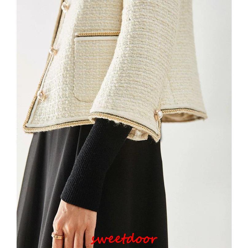 高品質S M Lツイエロードノーカラー 七五三 お宮参り 結婚式 服装 母親(ママ)用 通勤 ビジネス 春 ツイエロード ウール混 春服 ラメ ジャ 高品質S M Lツイエロードノーカラー 七五三 お宮参り 結婚式 服装 母親(ママ)用 通勤 ビジネス 春 ツイエロード ウール混 春服 ラメ ジャ