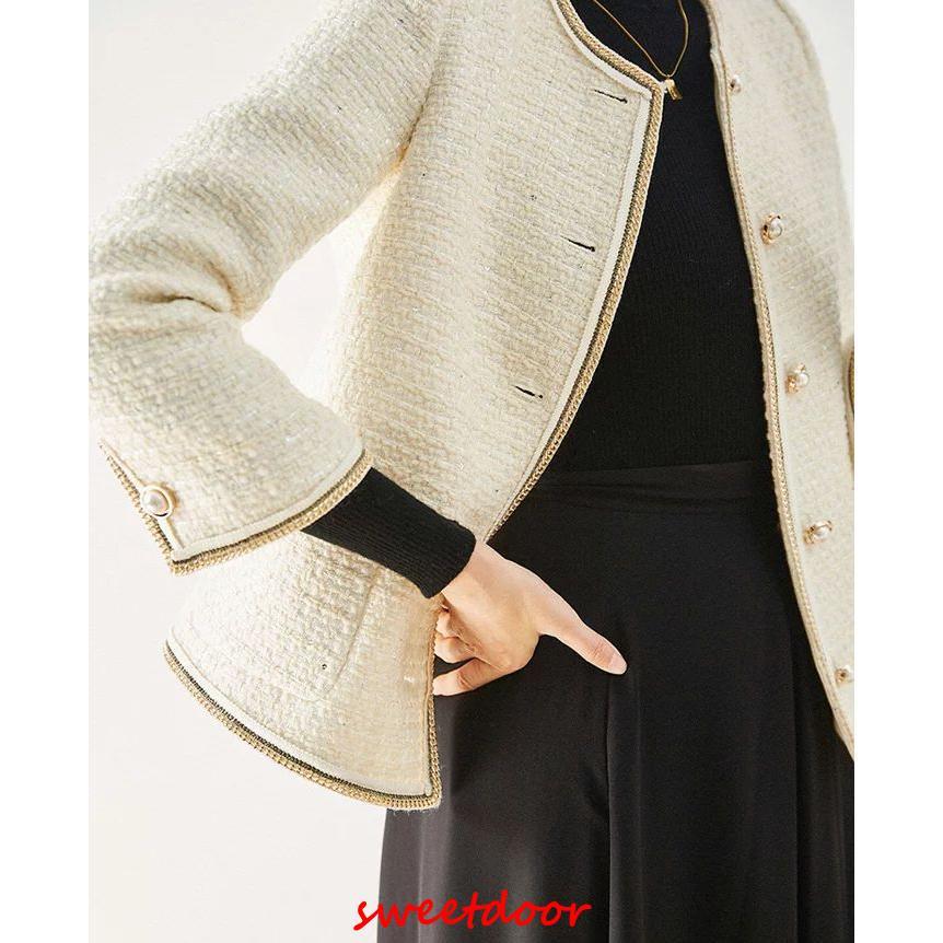 高品質S M Lツイエロードノーカラー 七五三 お宮参り 結婚式 服装 母親(ママ)用 通勤 ビジネス 春 ツイエロード ウール混 春服 ラメ ジャ 高品質S M Lツイエロードノーカラー 七五三 お宮参り 結婚式 服装 母親(ママ)用 通勤 ビジネス 春 ツイエロード ウール混 春服 ラメ ジャ