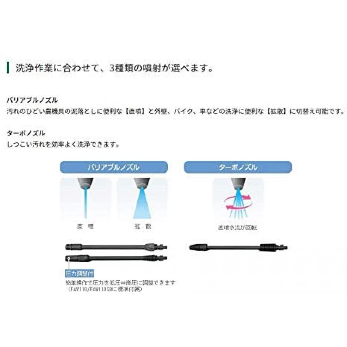 HiKOKI ハイコーキ 高圧洗浄機 FAW110 洗車 洗浄 強力洗浄 大掃除 泥落とし 旧日立工機 水道接続式