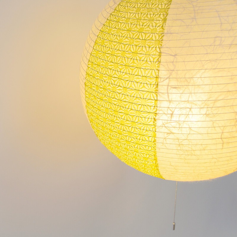 ペンダントライト 明かり 和風モダン おしゃれ シーリングライト 丸 球 照明器具 和室 和紙 日本製 2灯 LED対応 雲龍ベージュx麻葉萌葱