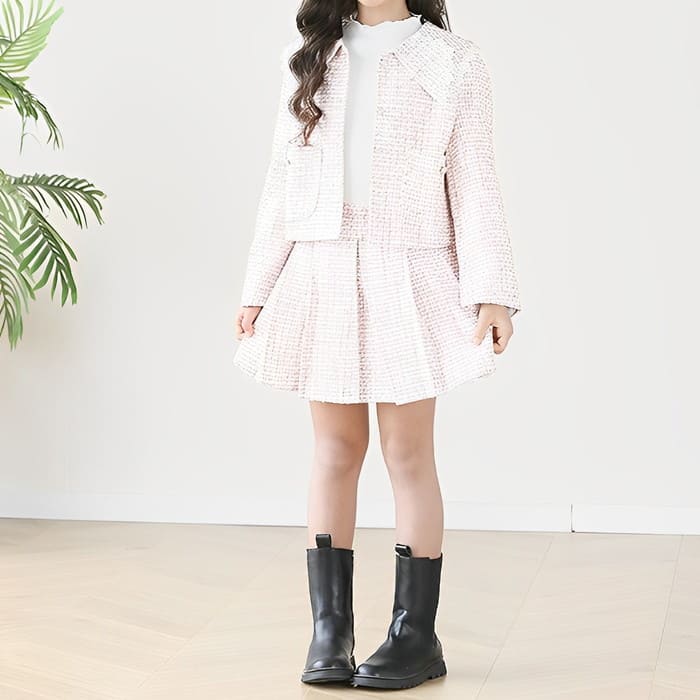 コストパフォーマンス小学生 女の子 入学式 入園式 卒業式 卒園式 発表会 参観日 音楽会 結婚式 フォーマル 長袖 子ども 子供服 キッズ ジュニア インナートップス ビッグカラー ツイードジャケッ