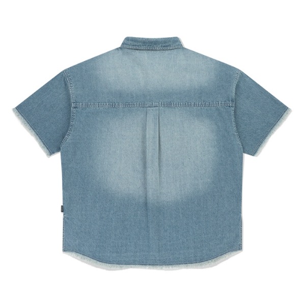 【ROMANTIC CROWN】 WASHED DENIM HALF SHIRT 【ROMANTIC CROWN】 WASHED DENIM HALF SHIRT