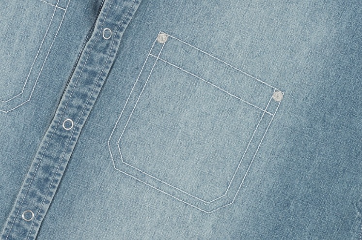 【ROMANTIC CROWN】 WASHED DENIM HALF SHIRT 【ROMANTIC CROWN】 WASHED DENIM HALF SHIRT